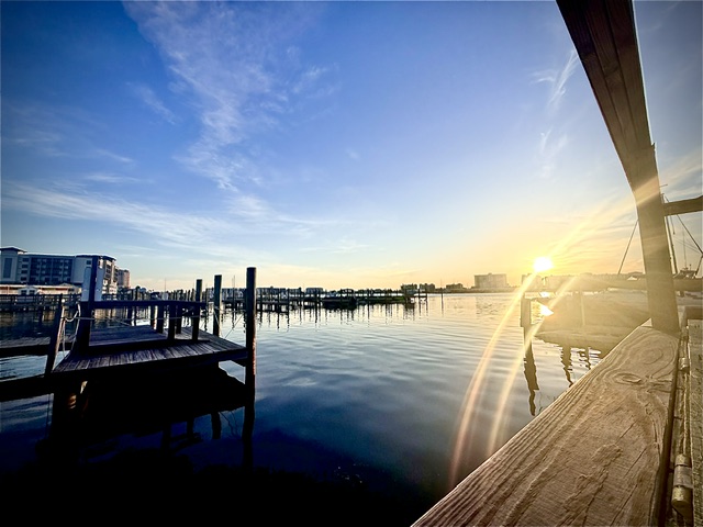 Sunrise across Clearwater Bay from Barefoot Bay Marina